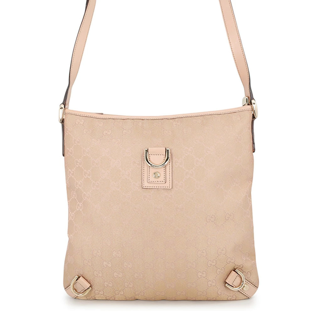 Gucci GG Canvas Abbey D Ring Crossbody Bag beige pink